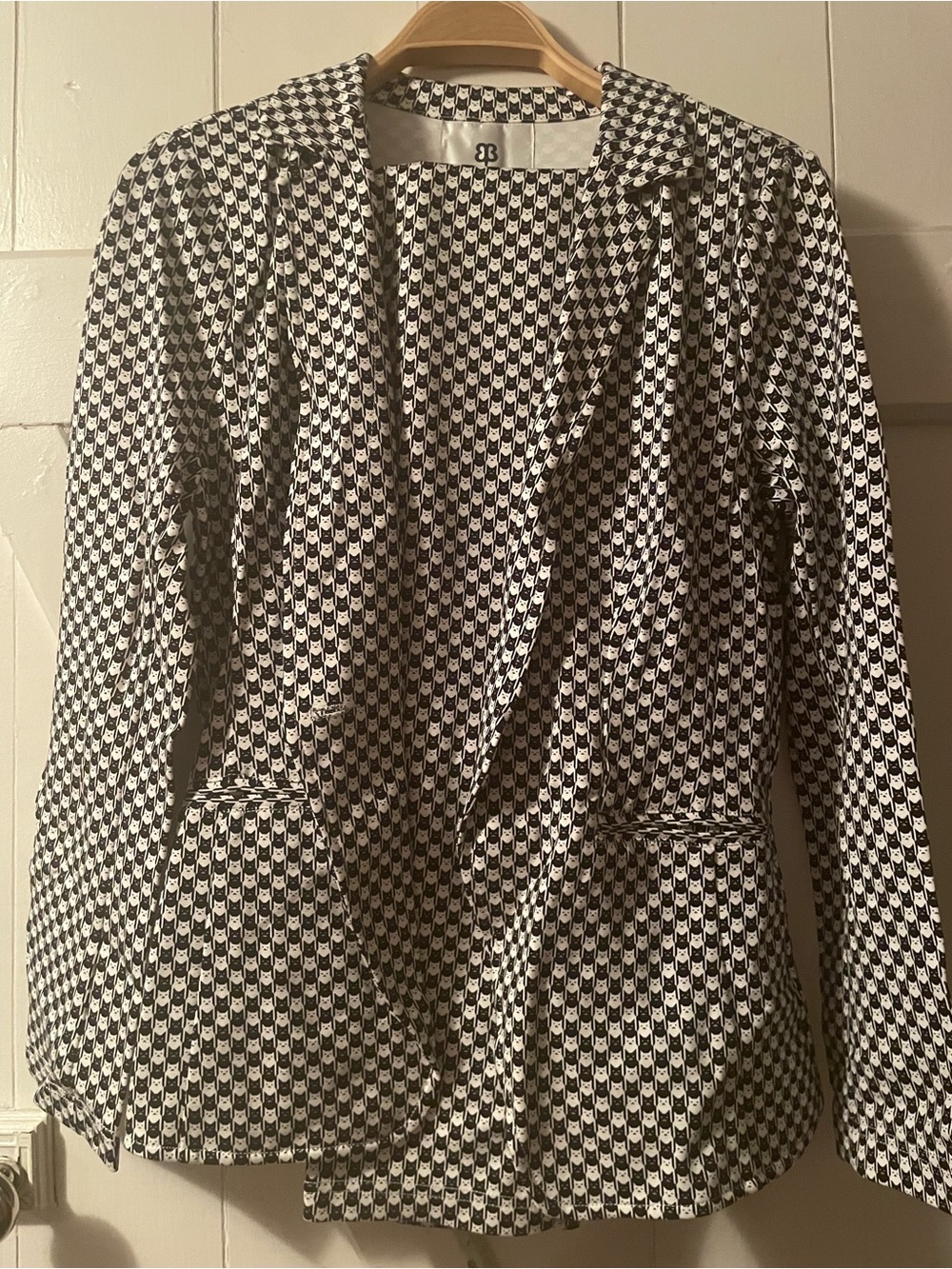 Betabrand Stretch Catstooth Houndstooth Cat Print Blazer and Trousers set